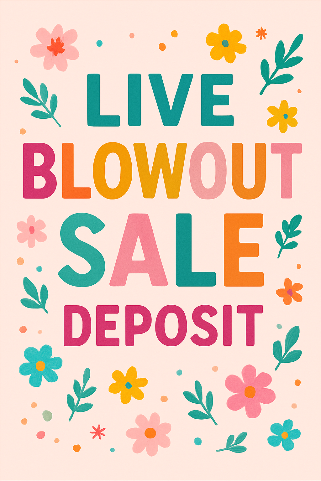Blow out sale deposit
